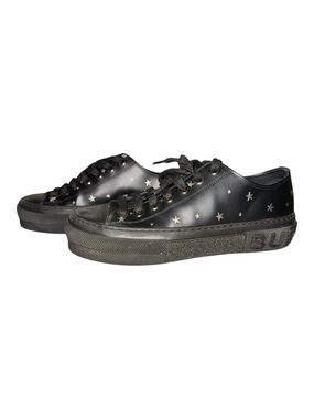 Burberry Jack Star Leather Sneaker Black Size 38.5 Used with flaws